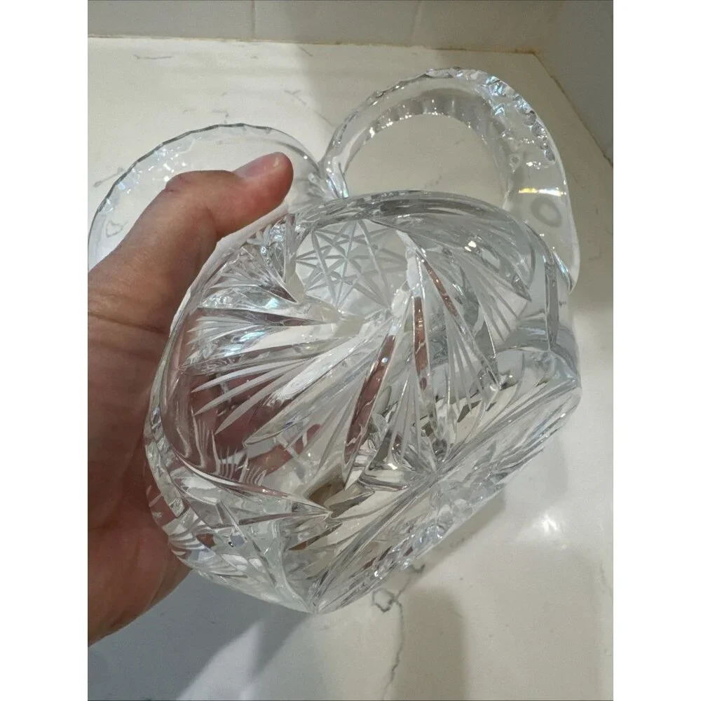 Vintage Beautiful Polish Cut Crystal Pinwheel Pattern 5" Pitcher - Picture 9 of 16